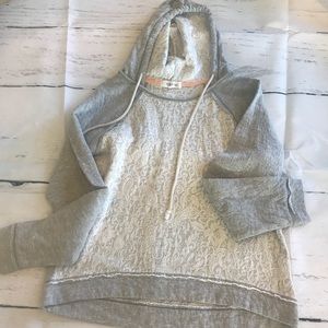 Taylor & Sage lace overlay hoodie